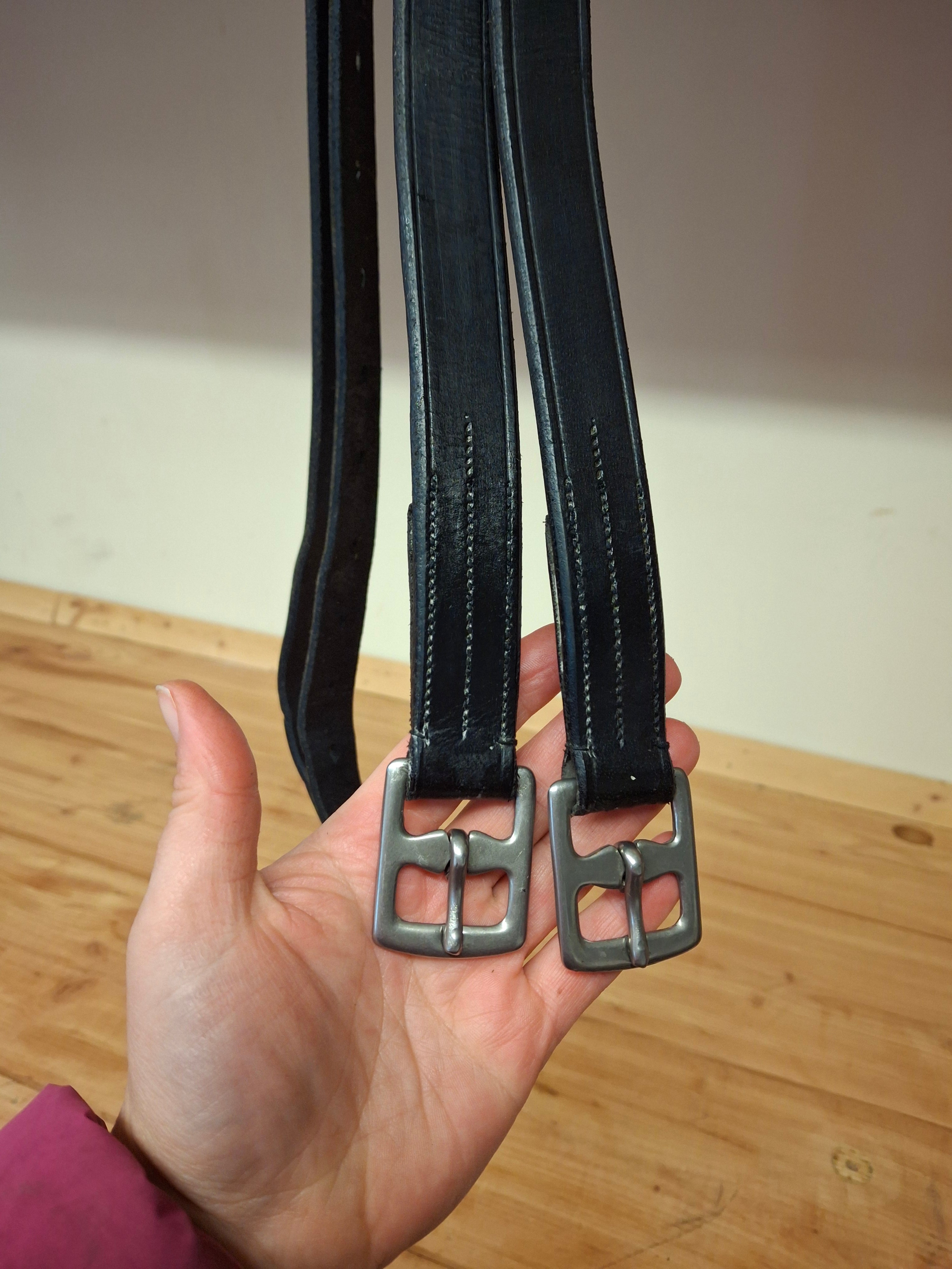 Used Black Stirrup Leathers